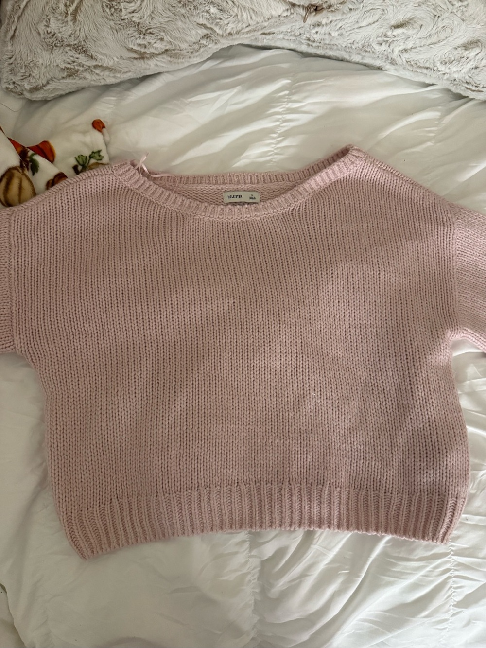 Hollister Pink Knit Off-The-Shoulder Sweater